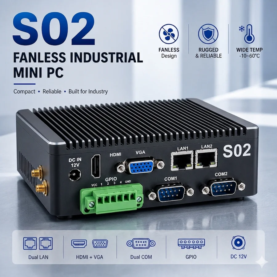 S02 Fanless Industrial Mini PC
