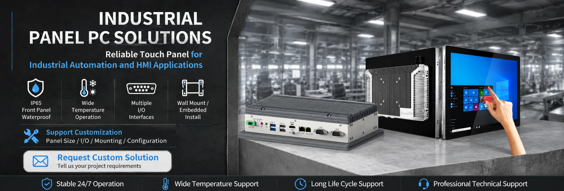 Industrial panel PC solutions for equipment integration