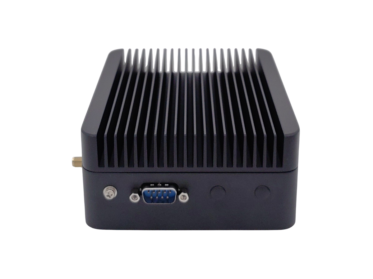A100 industrial edge AI computer rear serial port view