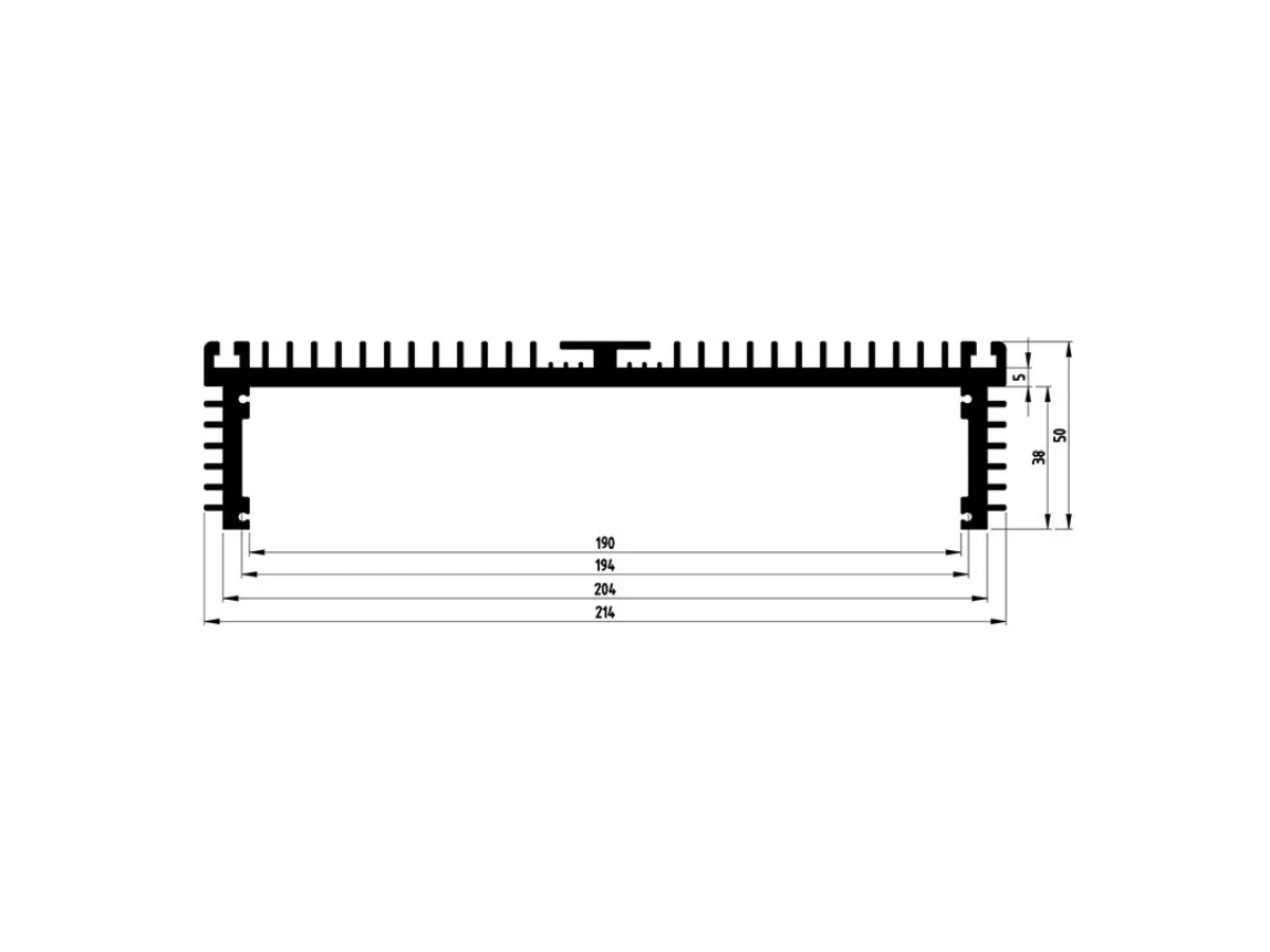 DM02 aluminum extrusion cross-section dimension drawing