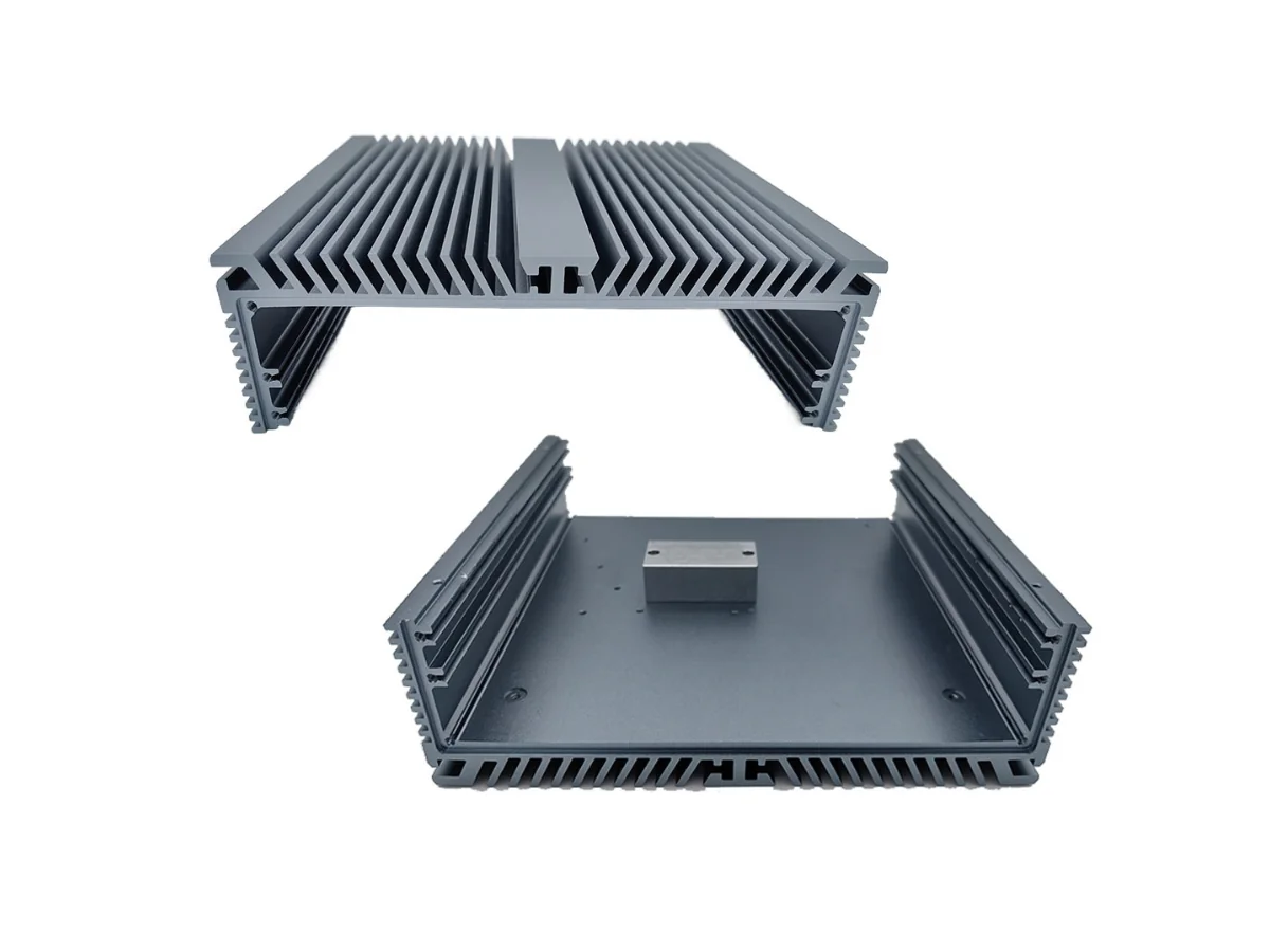 DM20 Open Internal and Thermal Structure Open DM20 enclosure showing internal mounting and thermal-transfer structure
