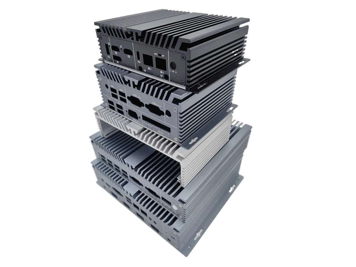 Mini-ITX Fanless Aluminum Enclosure Platforms Related modular aluminum heatsink enclosures in different platform sizes