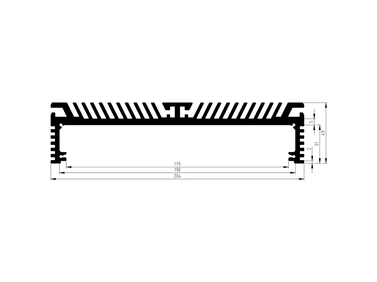 DM25 Aluminum Extrusion Cross-Section Dimensions DM25 aluminum extrusion cross-section with visible reference dimensions