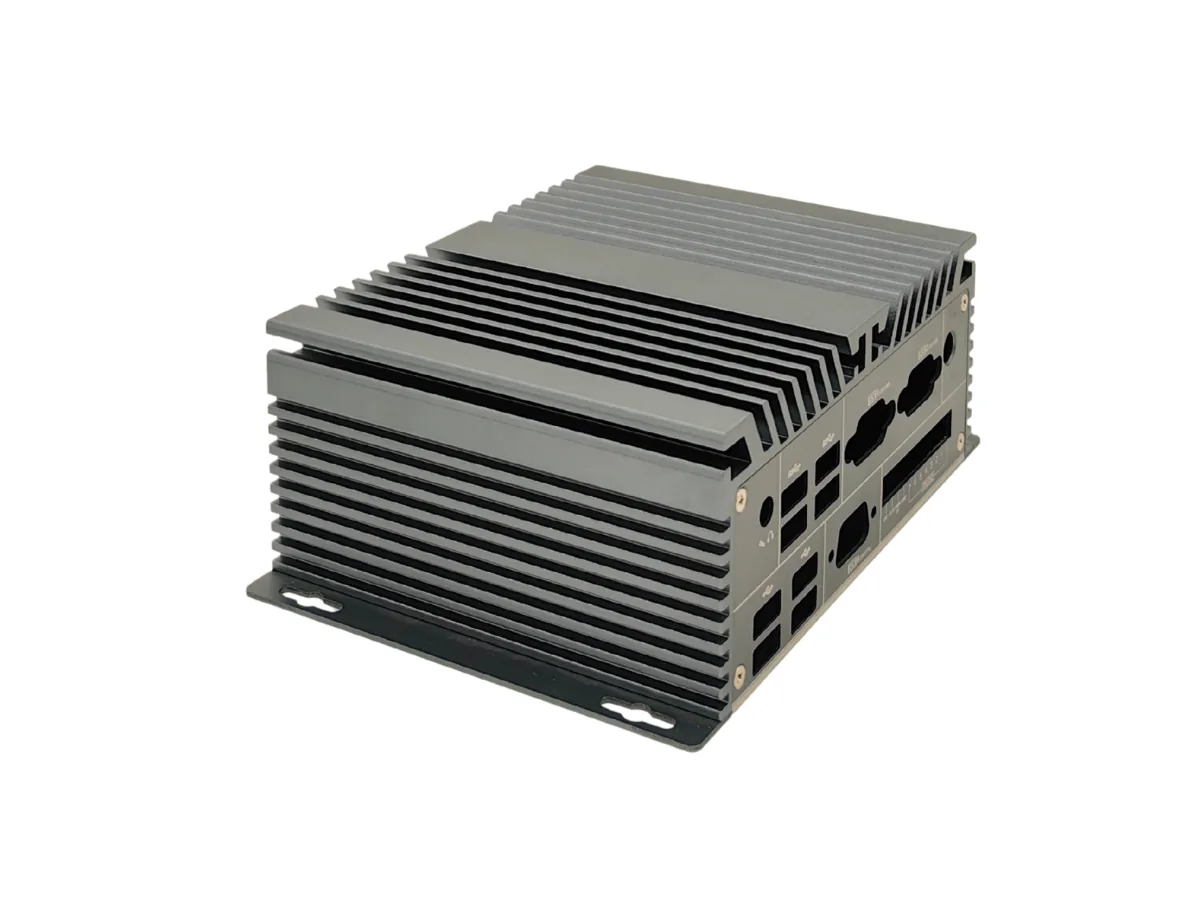 N11 Compact Aluminum Enclosure Angle View N11 compact aluminum heatsink enclosure viewed from an angle