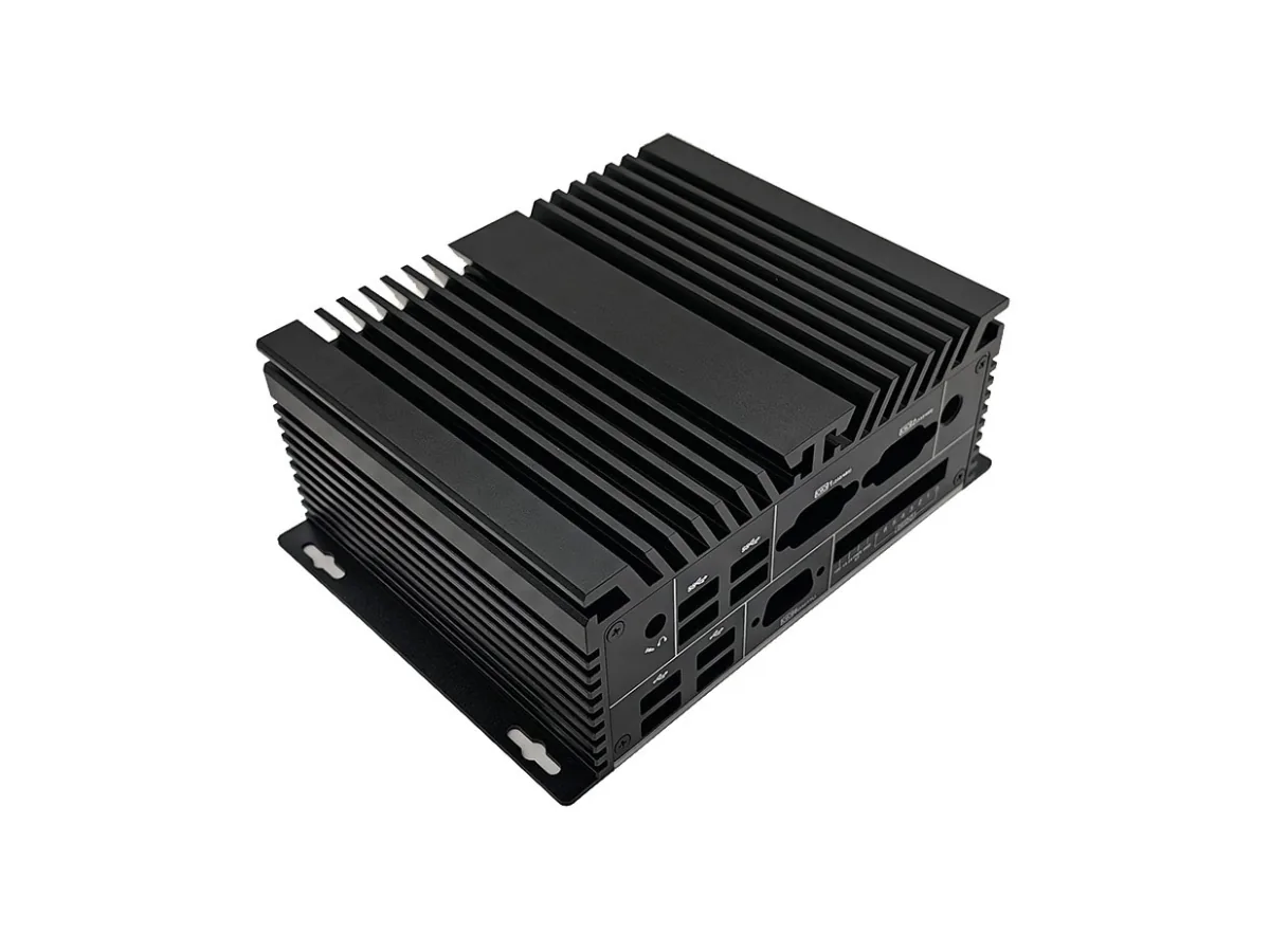 N11 Compact Fanless Industrial PC Enclosure N11 compact black aluminum enclosure with passive cooling fins