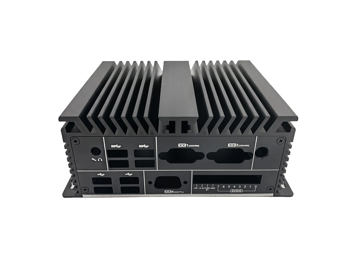 N11 Custom Front Panel I/O Cutouts N11 custom front panel with machined dual COM and I/O cutouts