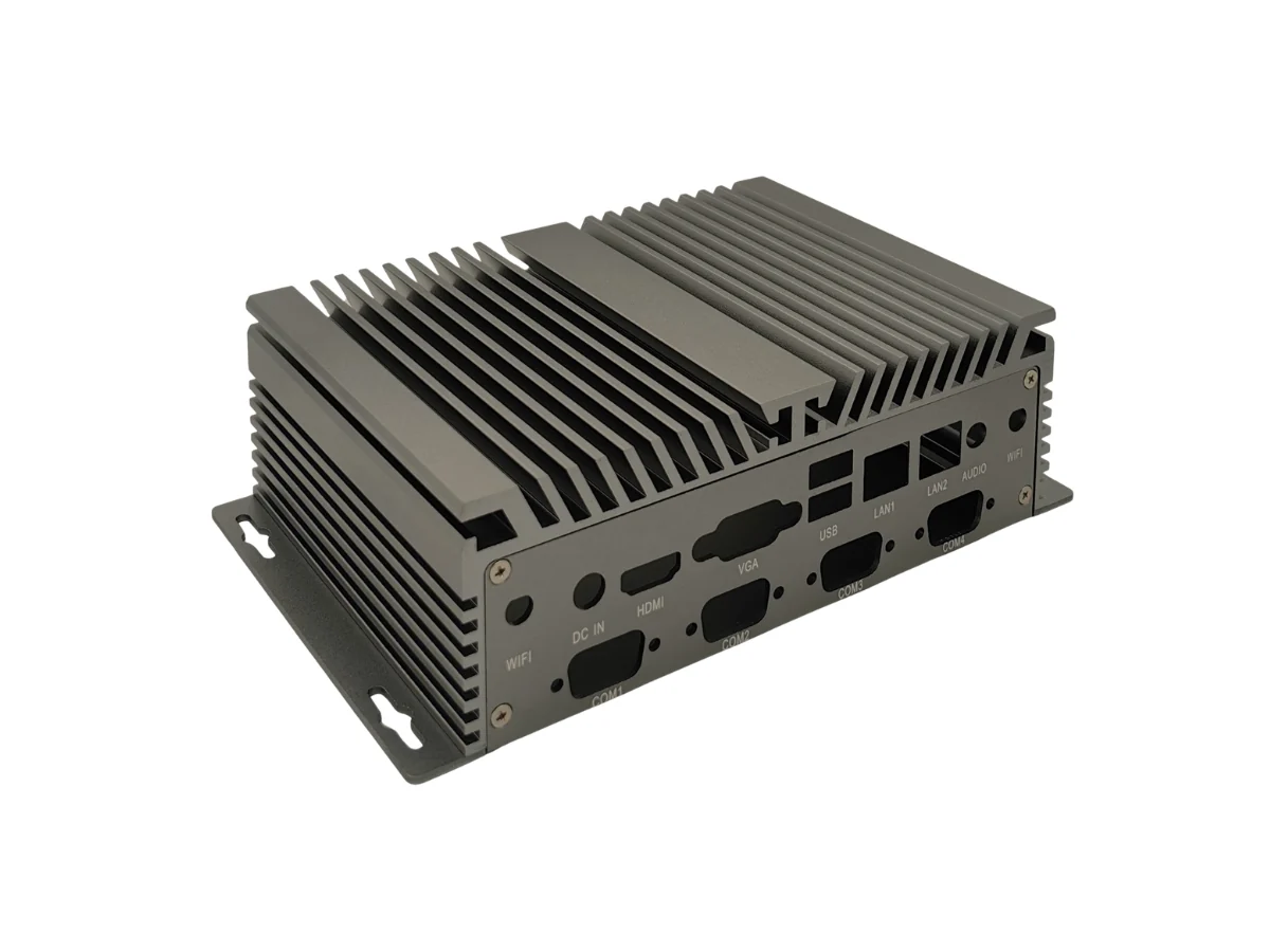 SBC01 Compact Aluminum Heatsink Enclosure Main View SBC01 compact aluminum heatsink enclosure viewed from the front angle